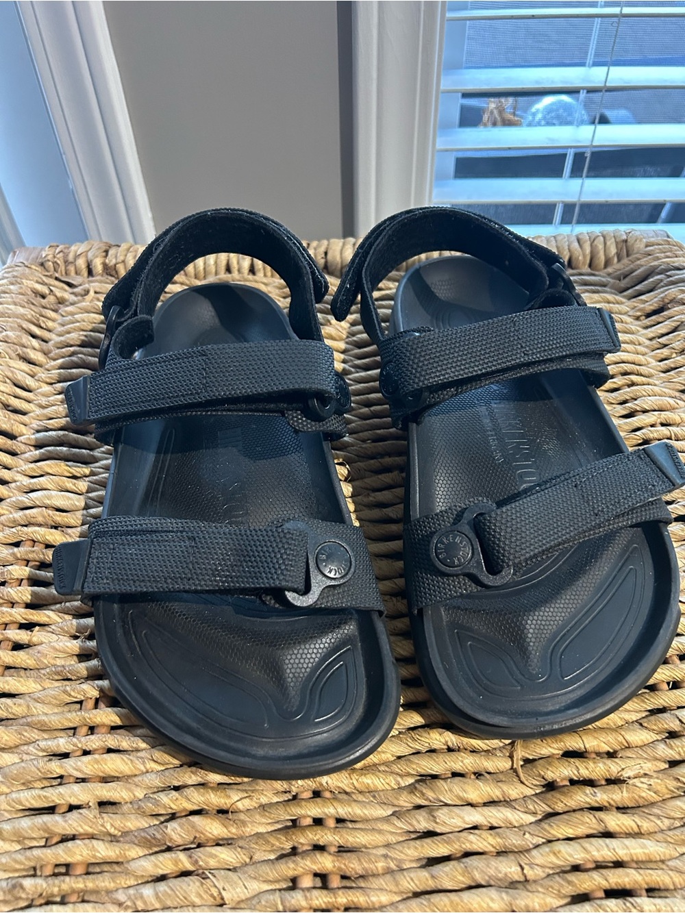 Birkenstock Women’s Kalahari Black Adjustable-Strap Sandals Size 37 (6.5)